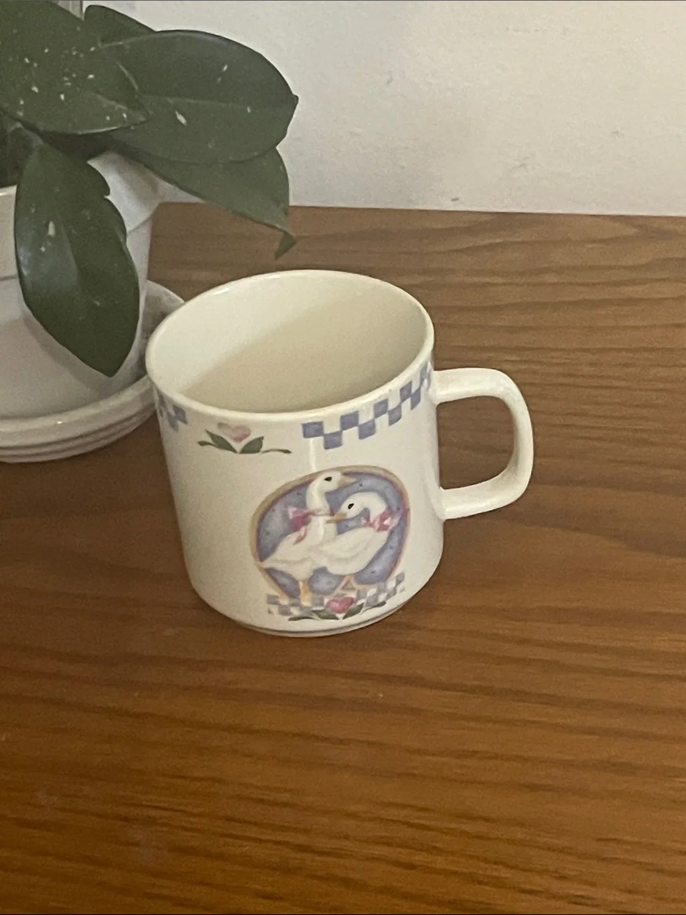 Gibson cottagecore Ceramic Mug with country geese and Floral Trim -